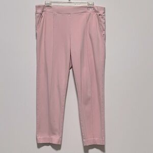 J.CREW FACTORY Stylish Pink elastic waist stretch sleek cigarette ankle Trousers